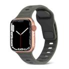 For Apple Watch 5 44mm Square Buckle Stripes Silicone Watch Band(Dark Green) - 1