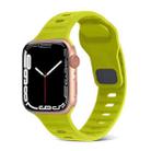 For Apple Watch 3 42mm Square Buckle Stripes Silicone Watch Band(Fluorescent Green) - 1