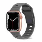 For Apple Watch SE 2023 40mm Square Buckle Stripes Silicone Watch Band(Dark Grey) - 1