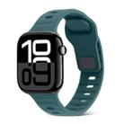 For Apple Watch Series 10 46mm Square Buckle Stripes Silicone Watch Band(Pine Green) - 1