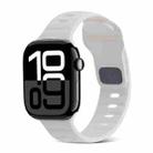For Apple Watch Series 10 46mm Square Buckle Stripes Silicone Watch Band(White) - 1