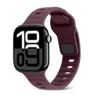 For Apple Watch Series 10 46mm Square Buckle Stripes Silicone Watch Band(Wine Red) - 1