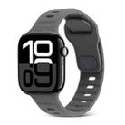 For Apple Watch Series 10 46mm Square Buckle Stripes Silicone Watch Band(Dark Grey) - 1