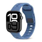 For Apple Watch Series 10 46mm Square Buckle Stripes Silicone Watch Band(Light Blue) - 1