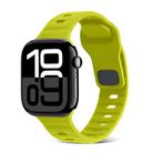 For Apple Watch Series 10 46mm Square Buckle Stripes Silicone Watch Band(Fluorescent Green) - 1