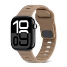 For Apple Watch Series 10 46mm Square Buckle Stripes Silicone Watch Band(Brown) - 1