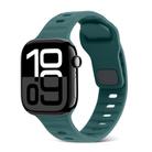 For Apple Watch Series 10 42mm Square Buckle Stripes Silicone Watch Band(Pine Green) - 1