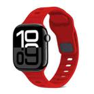 For Apple Watch Series 10 42mm Square Buckle Stripes Silicone Watch Band(Red) - 1