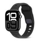 For Apple Watch Series 10 42mm Square Buckle Stripes Silicone Watch Band(Black) - 1