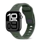 For Apple Watch Series 10 42mm Square Buckle Stripes Silicone Watch Band(Army Green) - 1