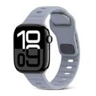 For Apple Watch Series 10 42mm Square Buckle Stripes Silicone Watch Band(Light Grey) - 1