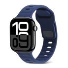 For Apple Watch Series 10 42mm Square Buckle Stripes Silicone Watch Band(Dark Blue) - 1