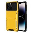 For iPhone 15 Pro Scratch-Resistant Shockproof Heavy Duty Rugged Armor Phone Case(Yellow) - 1