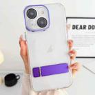 For iPhone 14 Plus Linear Shape Holder Phone Case(Purple) - 1