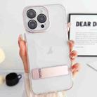 For iPhone 14 Pro Linear Shape Holder Phone Case(Rose Gold) - 1