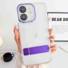 For iPhone 12 Linear Shape Holder Phone Case(Purple) - 1