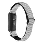 For Fitbit Inspire 3 Buckle Wave Braided Nylon Watch Band(White Black) - 1