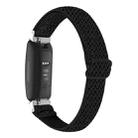 For Fitbit Inspire 3 Buckle Wave Braided Nylon Watch Band(Black) - 1