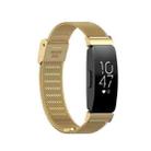 For Fitbit Inspire 3 Buckle Fine Mesh Stainless Ssteel Watch Band(Gold) - 1