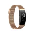 For Fitbit Inspire 3 Buckle Fine Mesh Stainless Ssteel Watch Band(Rose Gold) - 1