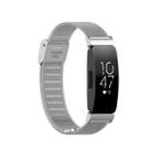For Fitbit Inspire 3 Buckle Fine Mesh Stainless Ssteel Watch Band(Silver) - 1