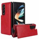 For Samsung Galaxy Z Fold3 Full Coverage Fold Double Buckle PU Phone Case(Red) - 1