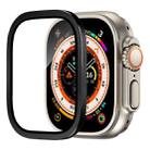 For Apple Watch Ultra 49mm Aluminum Alloy Frame Integrated Tempered Film(Black) - 1