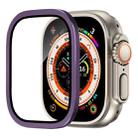 For Apple Watch Ultra 49mm Aluminum Alloy Frame Integrated Tempered Film(Purple) - 1