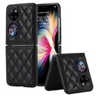 For Huawei P50 Pocket Rhombic Microfiber Folding Phone Case(Black) - 1