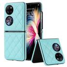 For Huawei P50 Pocket Rhombic Microfiber Folding Phone Case(Blue) - 1