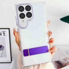 For Samsung Galaxy A12 Linear Shape Holder Phone Case(Purple) - 1