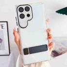For Samsung Galaxy A22 5G Linear Shape Holder Phone Case(Black) - 1