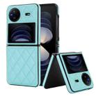 For vivo X Flip Rhombic Microfiber Folding Phone Case(Blue) - 1