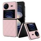 For vivo X Flip Rhombic Microfiber Folding Phone Case(Pink) - 1