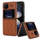 For vivo X Flip Rhombic Microfiber Folding Phone Case(Brown) - 1