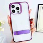 For iPhone 15 Pro Max Linear Shape Holder Phone Case(Purple) - 1