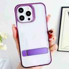 For iPhone 15 Pro Linear Shape Holder Phone Case(Purple) - 1