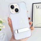 For iPhone 15 Plus Linear Shape Holder Phone Case(Silver) - 1