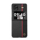 For vivo X Flip LC.IMEEKE 3 in 1 Carbon Fiber Texture Shockproof Phone Case(Black) - 1