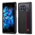 For vivo X Fold LC.IMEEKE 3 in 1 Carbon Fiber Texture Shockproof Phone Case(Black) - 1