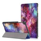 For Honor Pad 7 10.1inch/X8/X8 Lite Custer Painted Painted 3-folding Holder Tablet PC Leather Case(Milky Way) - 1