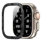 For Apple Watch Ultra 49mm Number Ring Metal Frame Integrated Tempered Film(Black) - 1