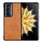 For Honor Magic V2 Crazy Horse Texture PU + PC Phone Case(Orange) - 1