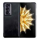 For Honor Magic V2 Crazy Horse Texture PU + PC Phone Case(Black) - 1