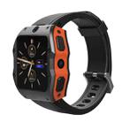 Model X 1.99 inch IP68 Waterproof Android 9.0 4G Dual Cameras Matte Smart Watch, Specification:2GB+16GB(Black Orange) - 1