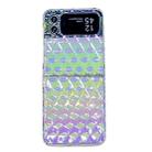 For Samsung Galaxy Z Flip4 Colorful Diamond Texture PC Phone Case(Gradient Pink Green) - 1