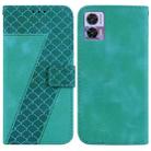 For Motorola Edge 30 Neo 7-shaped Embossed Leather Phone Case(Green) - 1