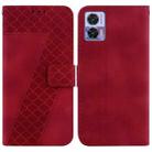 For Motorola Edge 30 Neo Seven-shaped Embossed Leather Phone Case(Red) - 1