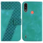 For Motorola Moto E7 Power/E7i Power 7-shaped Embossed Leather Phone Case(Green) - 1