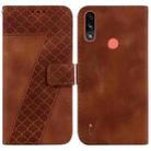 For Motorola Moto E7 Power/E7i Power 7-shaped Embossed Leather Phone Case(Brown) - 1